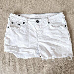 True Religion Girls Audrey White cut-off stretch Shorts, size 16